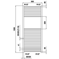 Design radiator Mega 50x120cm wit Outlet