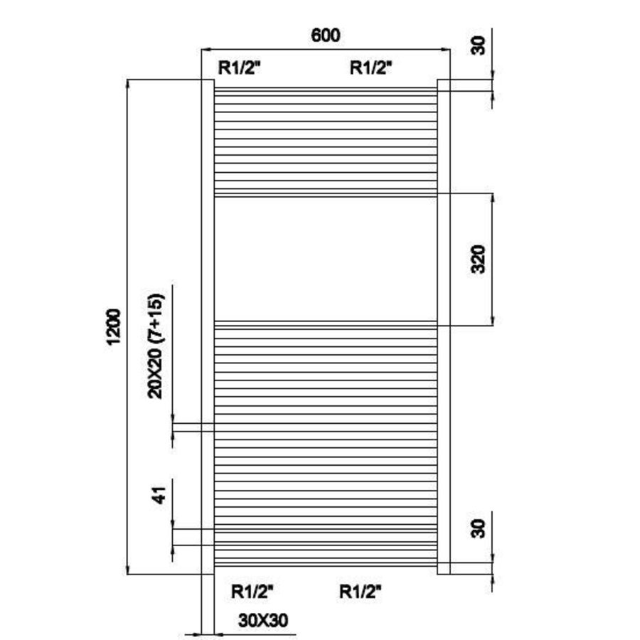 Design radiator 60x120cm chroom Outlet