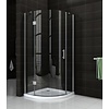 1/4 Ronde Douchecabine Links Scharnierend 900X900X2000 Chroom 8Mm Nano
