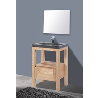 Badmeubel Robusta Stone 60cm massief Geolied Eiken