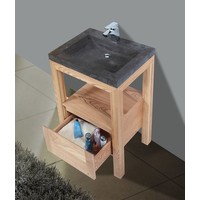 Badmeubel Robusta Stone 60cm massief Geolied Eiken