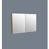 Aqua Royal Spiegelkast Wood 120cm massief Geolied Eiken