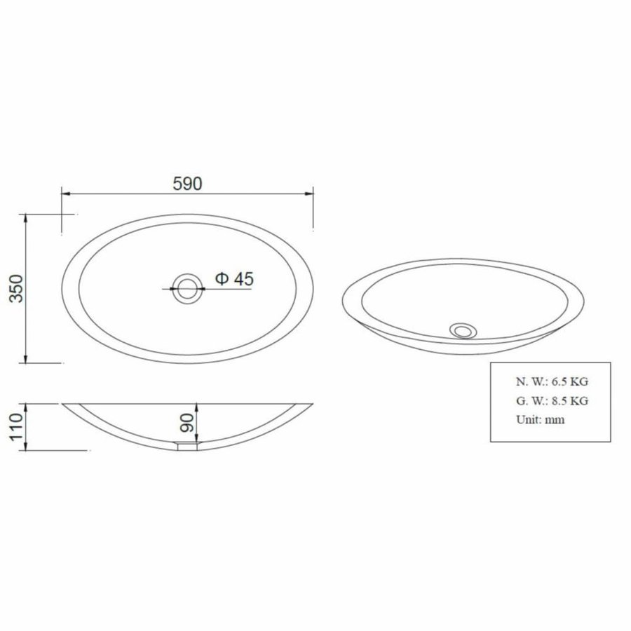 Opzetfontein Solid Surface Rond 59X35X11 Cm