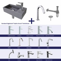 Fonteinset Versus Rechts Grijs Chroom (Keuze Uit 20 Kranen)