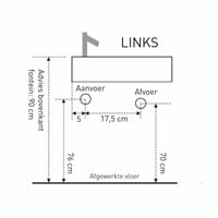 Fonteinset Versus Links Glans Wit Rvs (Keuze Uit 8 Kranen)Fonteinset