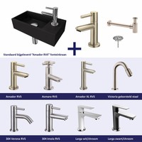 Fonteinset Versus Rechts Zwart Rvs (Keuze Uit 8 Kranen)