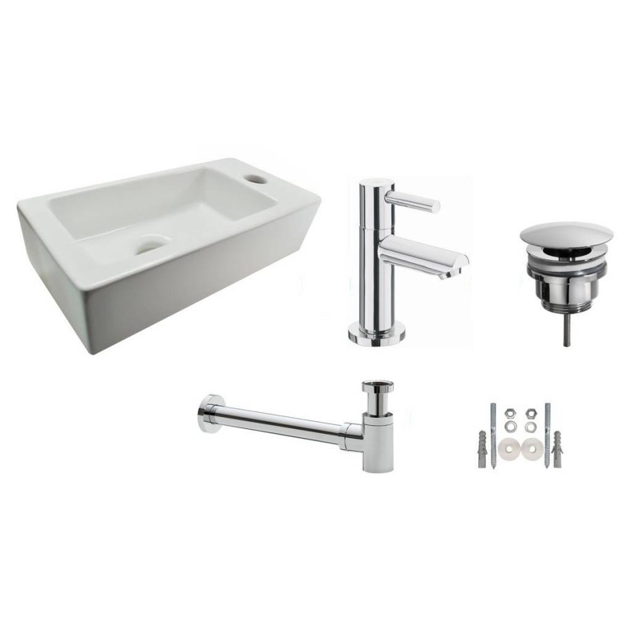 Mini Chepri Fonteinset Compleet 36X18X9 Cm Links/Rechts Wit