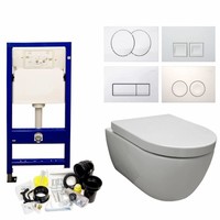 Up100 Toiletset 08 Aqua Royal Easyflush Rimfree 48Cm Compact Met Delta Drukplaat