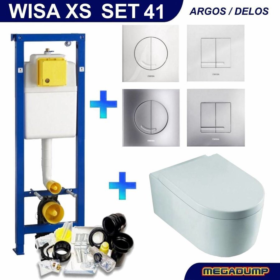 XS Toiletset 41 Wiesbaden Arco diepspoel met Argos/Delos drukplaat