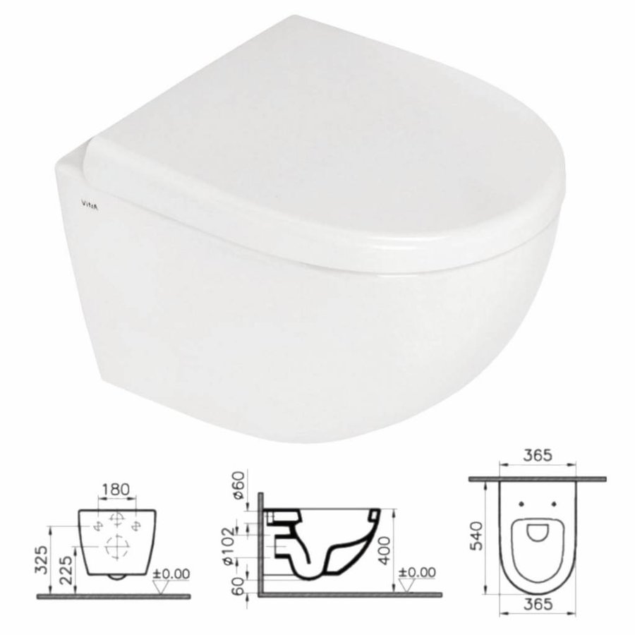 Up100 Toiletset 23 Megadump Zero Compact Met Bril En Drukplaat