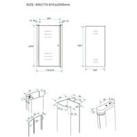 Nisdeur Met Profiel 60/70/80/90/100X200 Cm 8 Mm VeiligheidsglasNisdeur Met Profiel 60/70/80/90/100X202 Cm 8 Mm Veiligheidsglas