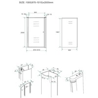 Nisdeur Met Profiel 60/70/80/90/100X200 Cm 8 Mm VeiligheidsglasNisdeur Met Profiel 60/70/80/90/100X202 Cm 8 Mm Veiligheidsglas