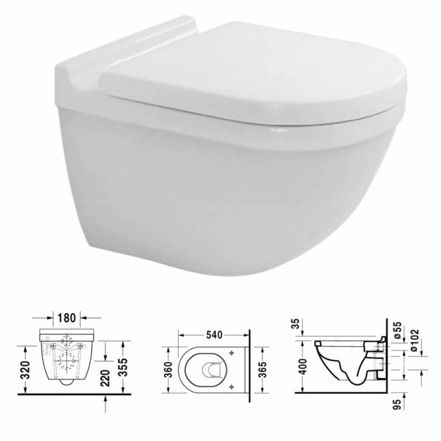 Up320 Toiletset 25 Duravit Starck 3.0 Met Bril En Drukplaat