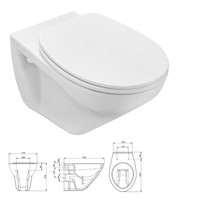 Xs Toiletset 01 Basic Wandcloset Softclose Met Argos/Delos Drukplaat