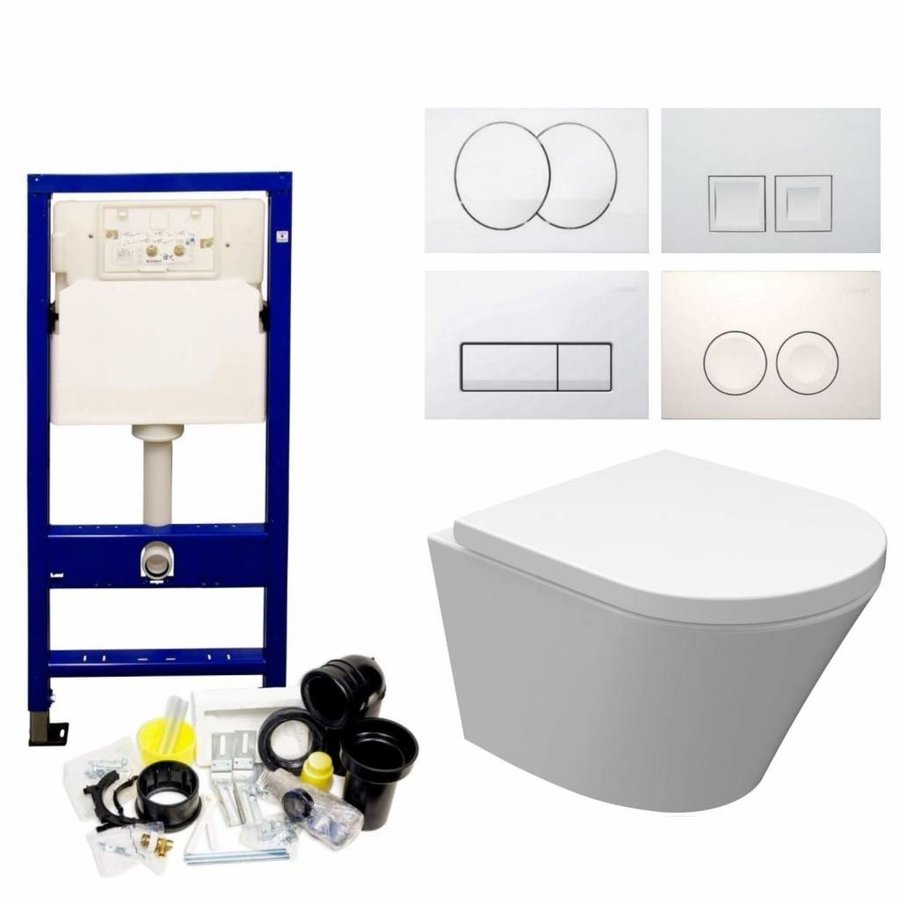 Up100 Toiletset 37 Vesta Junior Rimless 47Cm Met Bril En Drukplaat