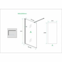 Safety Glass 2.0 Inloopdouche Met Zwart Muurprofiel 10Mm Nano Glas (Alle Maten)