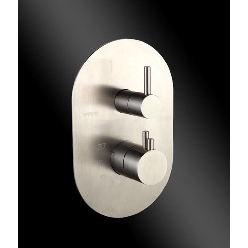 Ore-Weel thermostatische inbouwkraan 3 wegs RVS 