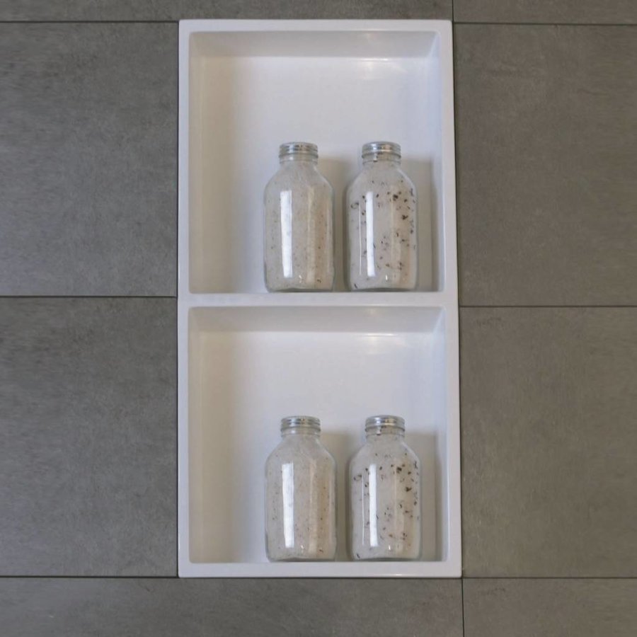 Inbouwnis 59.5x29.5x8 cm met 2 Schappen (in 3 kleuren verkrijgbaar)