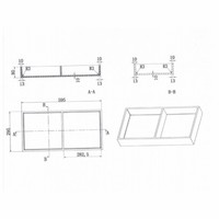 Inbouwnis 59.5x29.5x8 cm met 2 Schappen (in 3 kleuren verkrijgbaar)