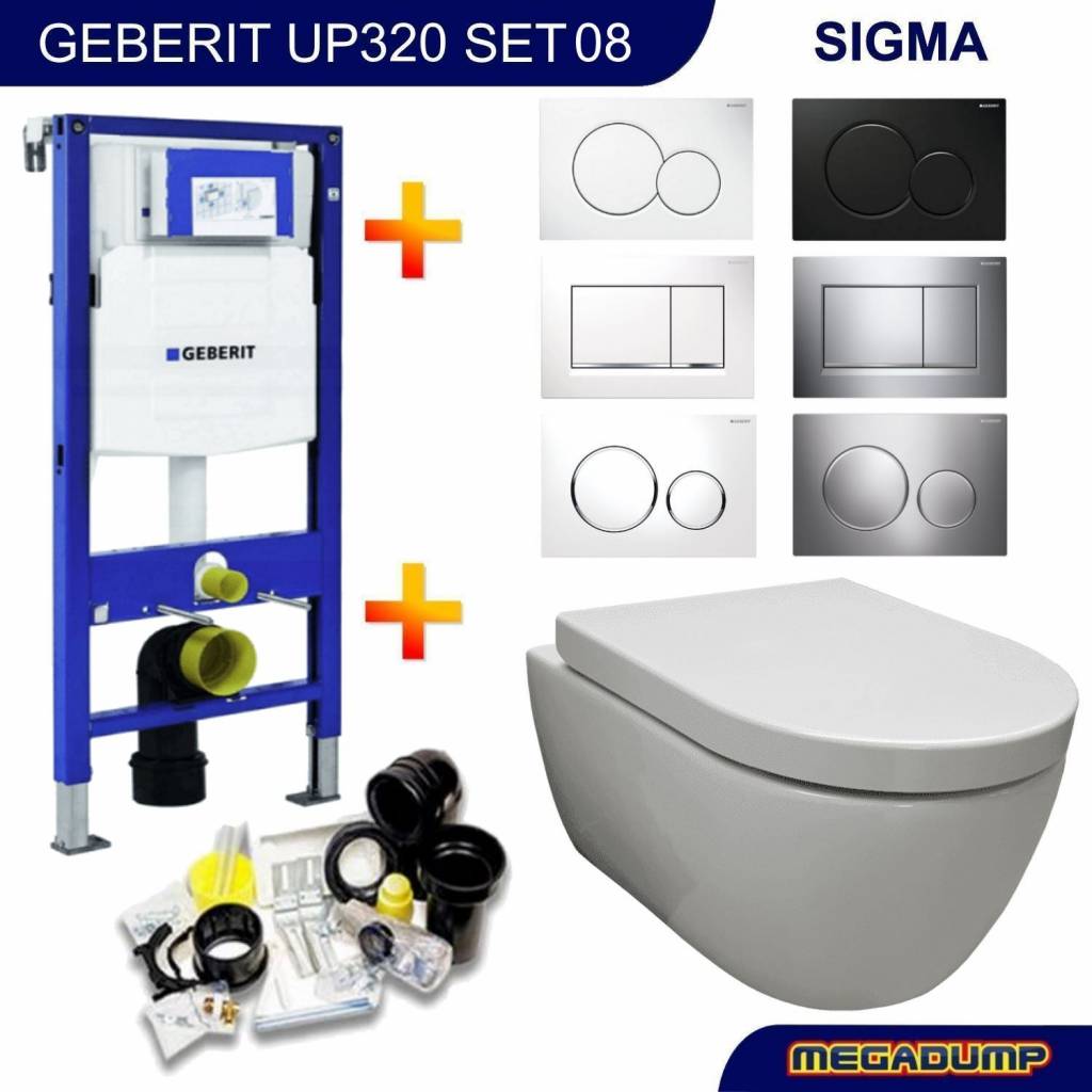 Geberit UP320 toiletset met compact rimfree pot | Dalen -