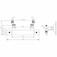 Thermostatische Douchemengkraan Rimini H.O.H. 15 Cm Mat Zwart