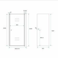 Nisdeuren Rookglas Met Profiel 8Mm Nano Veiligheidsglas 202Cm Hoog (Maten: 60, 70, 80, 90, 100 Cm Breed)