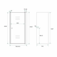 Nisdeuren Rookglas Met Profiel 8Mm Nano Veiligheidsglas 202Cm Hoog (Maten: 60, 70, 80, 90, 100 Cm Breed)