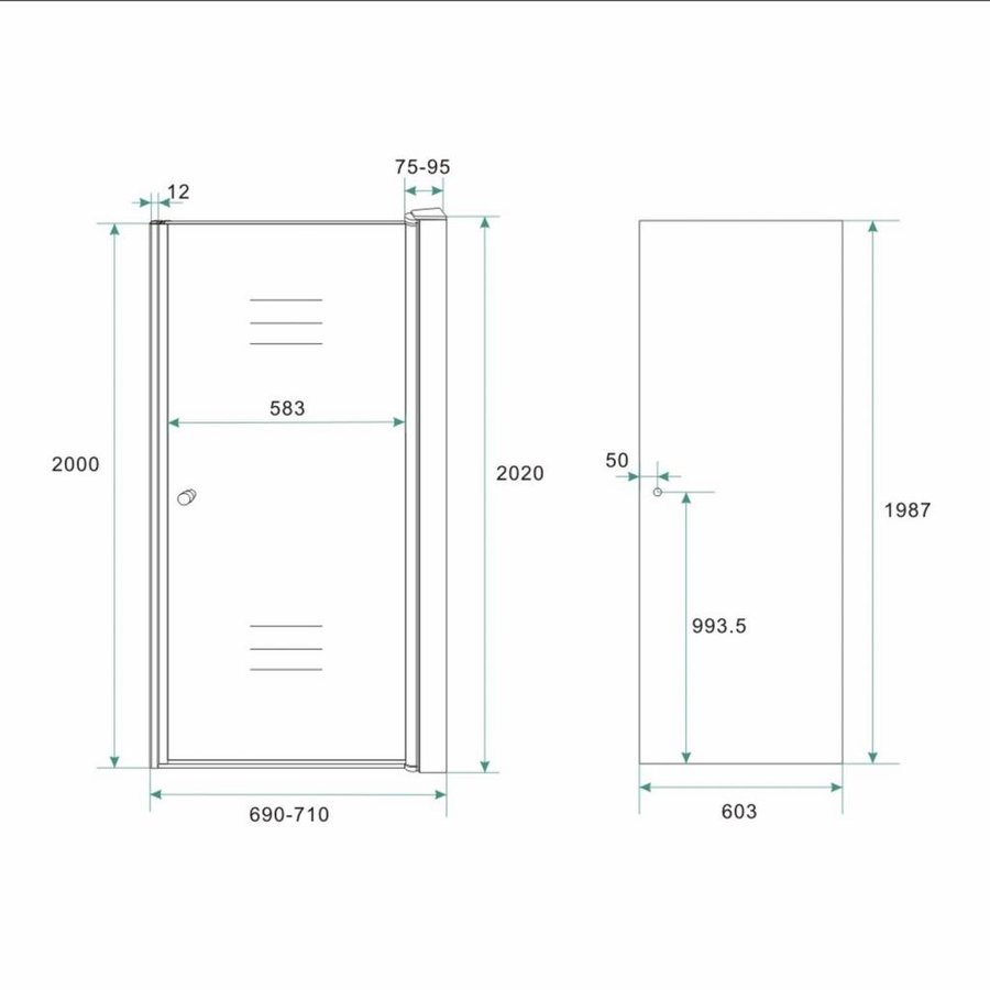 Nisdeuren Rookglas Met Profiel 8Mm Nano Veiligheidsglas 202Cm Hoog (Maten: 60, 70, 80, 90, 100 Cm Breed)