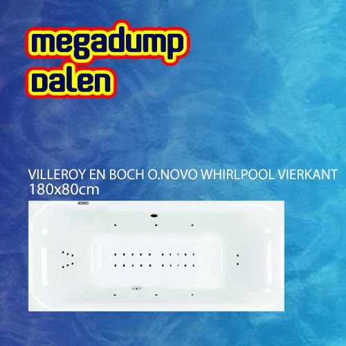 O.Novo whirlpool vierkant 180x80x48 cm sportpakket deluxe 