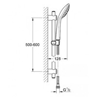 Vitalio Joy 1 glijstangset met handdouche 1 stand doucheslang 175cm glijstang chroom