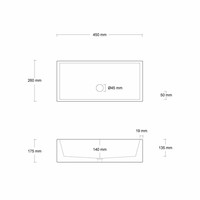 Opzet Wastafel  Immissio Beton 45x26x18 cm ( 6 Kleuren)