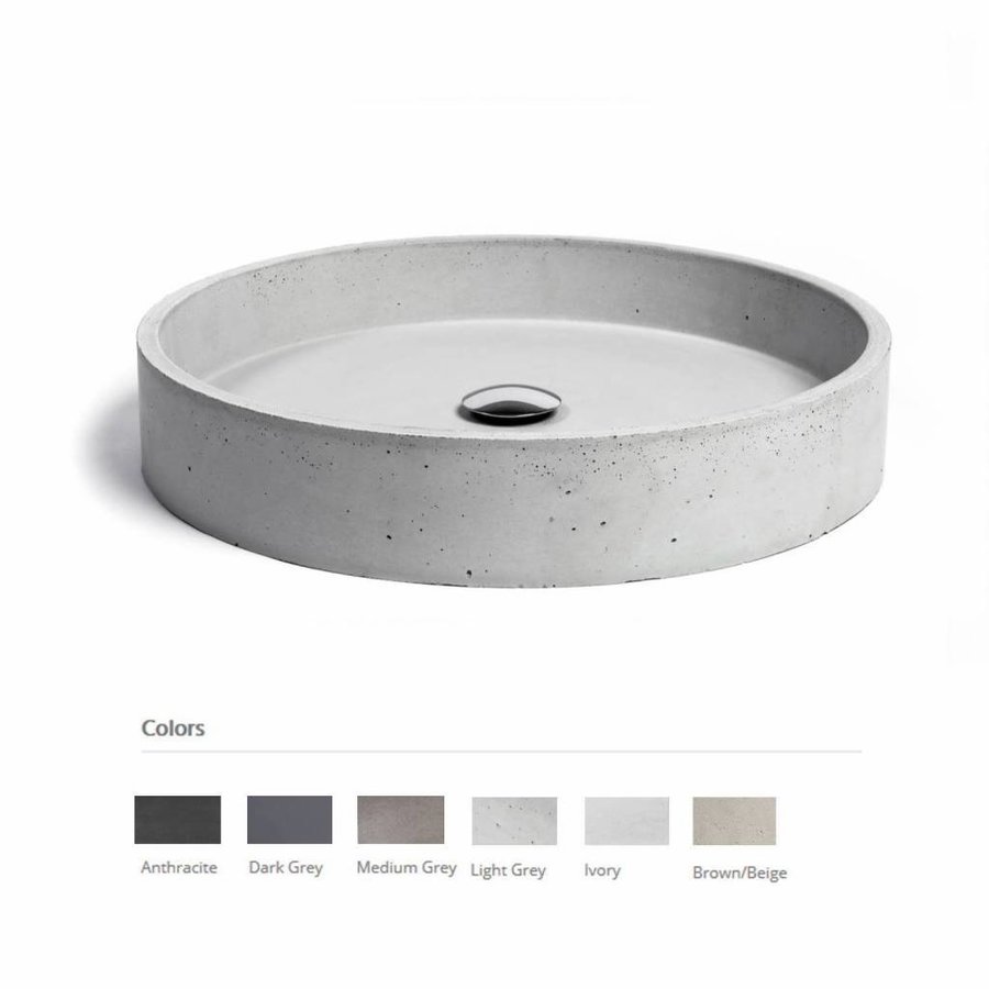 Opzet Wastafel  Circum Beton 48x10 cm (6 Kleuren)