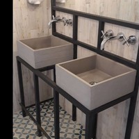 Opzet Wastafel In Vivo Beton 38x38x16 cm (6 Kleuren)