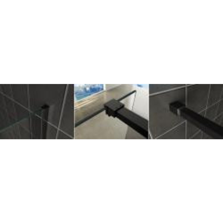 Wiesbaden Slim profielset+stabilisatiestang 120cm matzwart