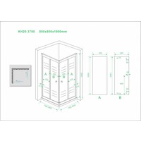 Wiesbaden eco hoekinstap douchecabine 5mm 800x800x1900 helder glas