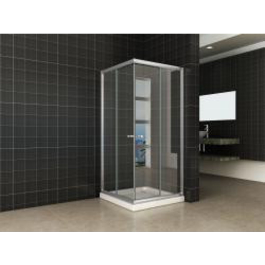 Wiesbaden eco hoekinstap douchecabine 5mm 800x800x1900 helder glas