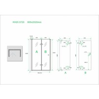 Wiesbaden vouwbare nisdeur 800x2020 links 8mm NANO glas