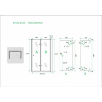 Wiesbaden vouwbare nisdeur 900x2020 rechts 8mm NANO glas