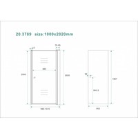 Wiesbaden nisdeur met profiel 1000x2020 8mm NANO rookglas