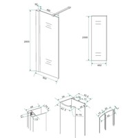 Inloopdouche + Muurprofiel 10mm NANO Glas (Alle Maten) x 200cm