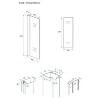 Wiesbaden zijwand + muurprofiel 400x2000 10mm NANO glas