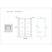 Wiesbaden dubbele pendeldeur in nis 800x2000 6mm NANO glas