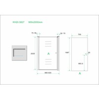 Wiesbaden nisdeur met profiel 900x2020 8mm NANO glas