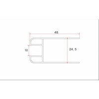 Wiesbaden chroom glasprofiel tbv muurprofiel glasdikte 1cm lengte 200 cm