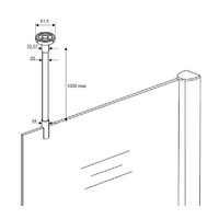 Wiesbaden stabilisatiestang plafondbevestiging rond 100cm inkortbaar