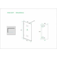 Wiesbaden profielloze inloopdouche 900x2000 8mm NANO glas