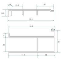 Wiesbaden alu.verbredingsprofiel 3cm x 202cm