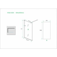 Wiesbaden inloopdouche + RVS profiel 900x2000 10mm NANO glas