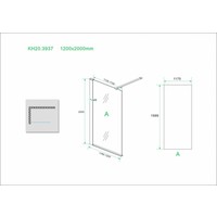 Wiesbaden inloopdouche + RVS profiel 1200x2000 10mm NANO glas