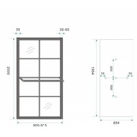 Inloopdouche Mat Zwart Soho Met Handdoekbeugel 10mm NANO (Alle Maten) x 200